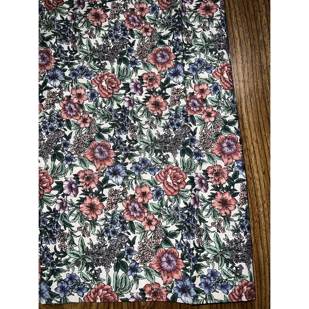 Spring/Summer Floral Fabric - 43" X 1 Yard 14" - Red/Blue Flowers W/ Greenery